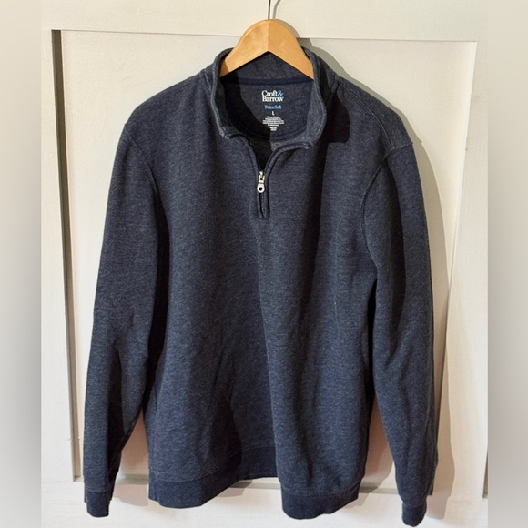 Croft & Barrow Dark Blue Quarter-Zip Pullover - Picture 2 of 4